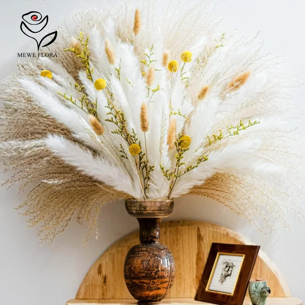 Dried Pampas Bundle - 90 قطعة من أعواد عشب البامباس،