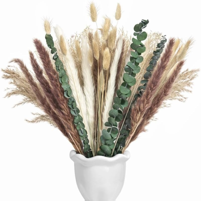 Dried Pampas Bundle - 65 قطعة من الزهور الطبيعية المجففة