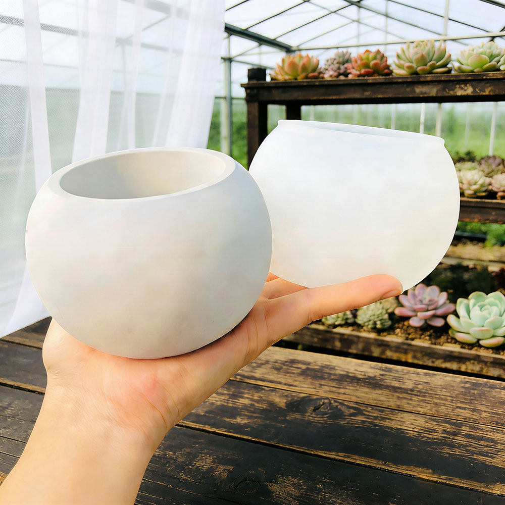 Ceramic Candle Vessel - قالب سيليكون كروي لصنع أوعية الزهور،