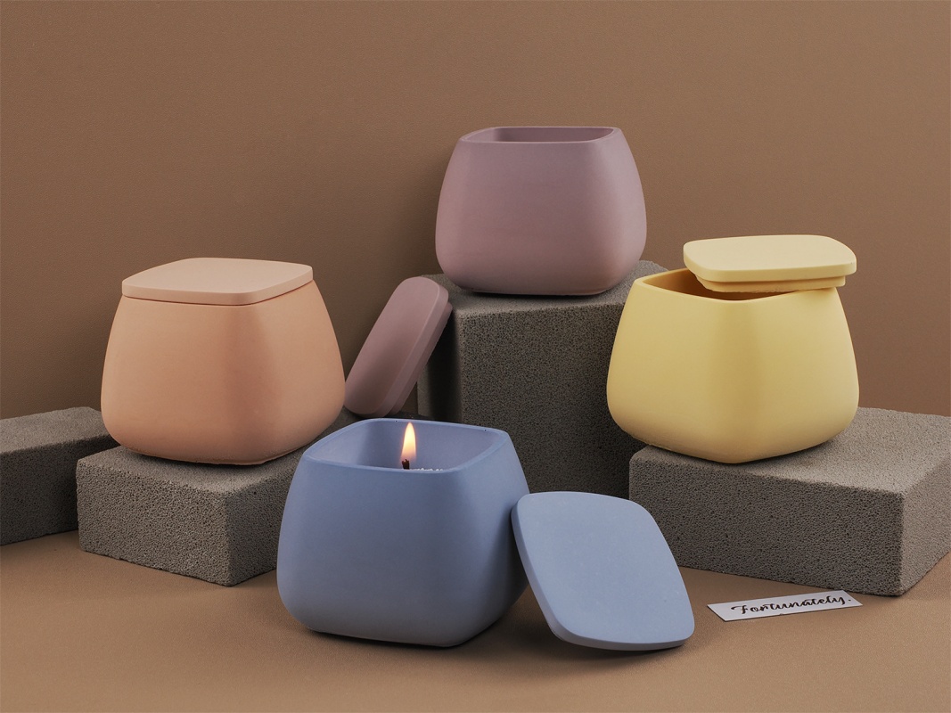 1 مجموعة مربع صندوق تخزين الأش - مراجعة Ceramic Candle Vessel وسعره