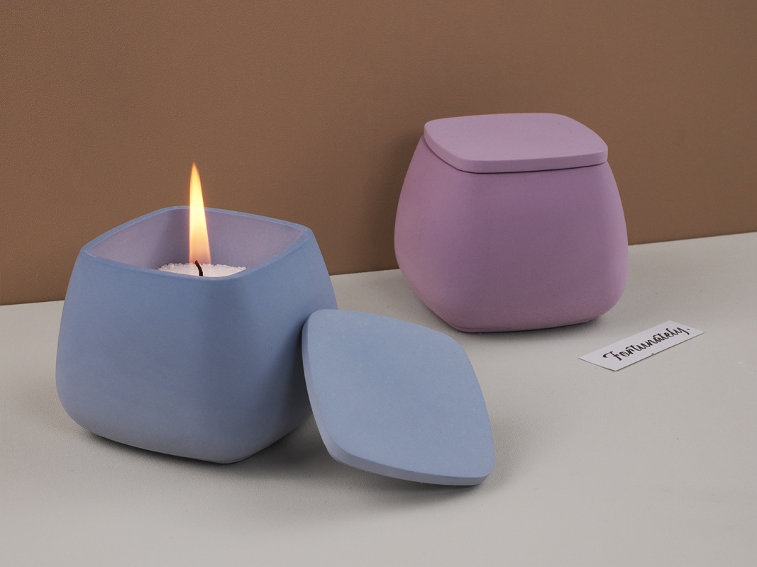 1 مجموعة مربع صندوق تخزين الأش - مراجعة Ceramic Candle Vessel وسعره