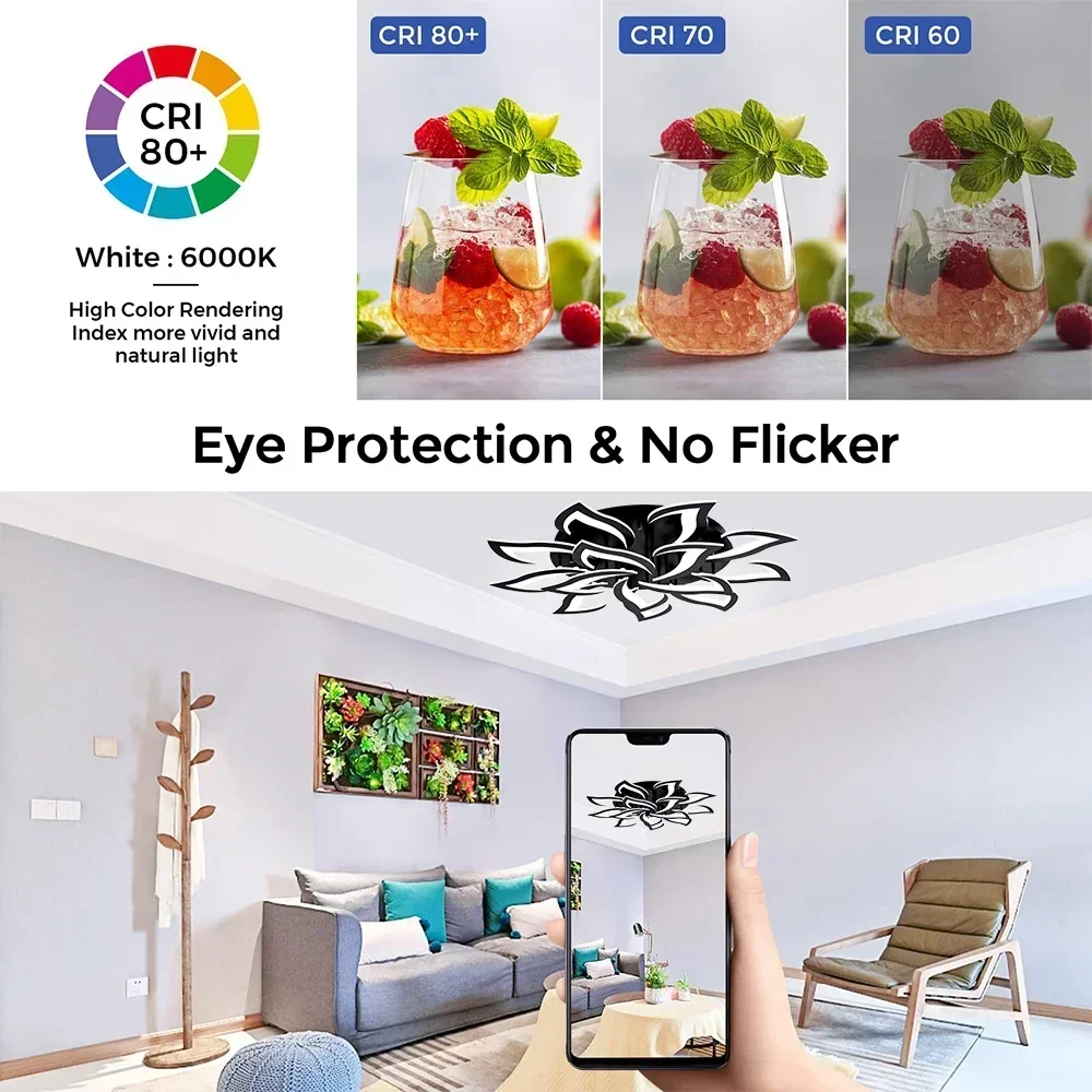 مصمم LED البتلة الثريا غرفة ال - مراجعة Interior Design Remote وسعره
