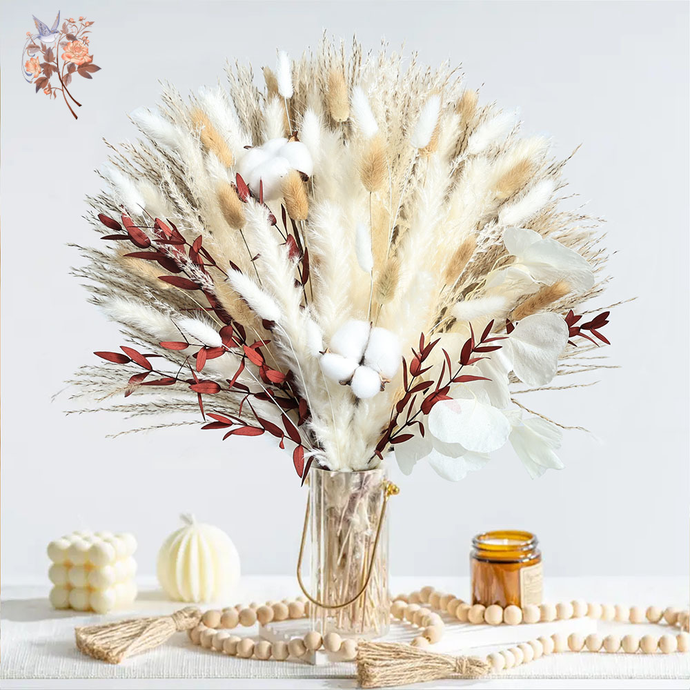 70 قطعة باقة زهور بامباس المجف - مراجعة Dried Pampas Bundle وسعره