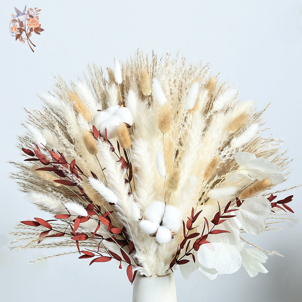 70 قطعة باقة زهور بامباس المجف - مراجعة Dried Pampas Bundle وسعره