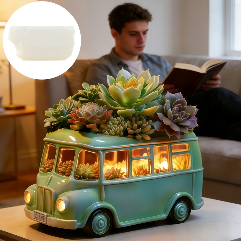 قالب سيليكون على شكل حافلة لصن - مراجعة Ceramic Candle Vessel وسعره