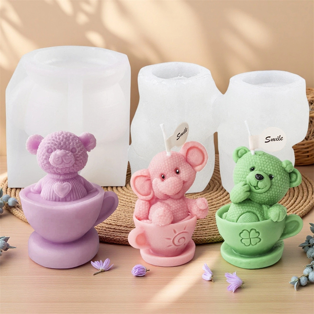دمية دب في كوب قالب من السيليك - مراجعة Ceramic Candle Vessel وسعره